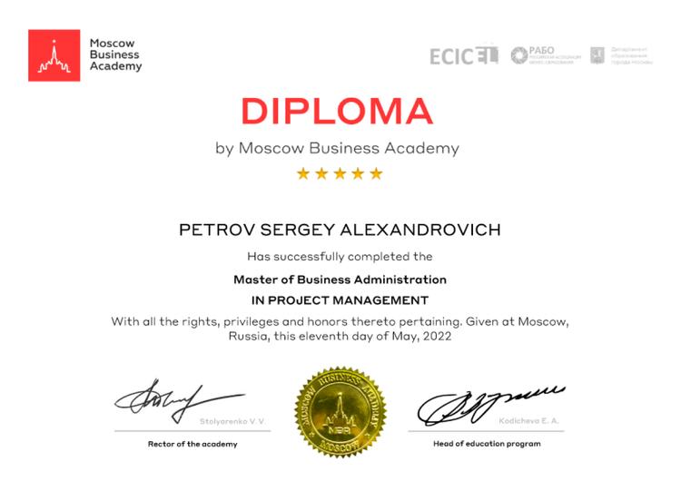 Diploma of the academy