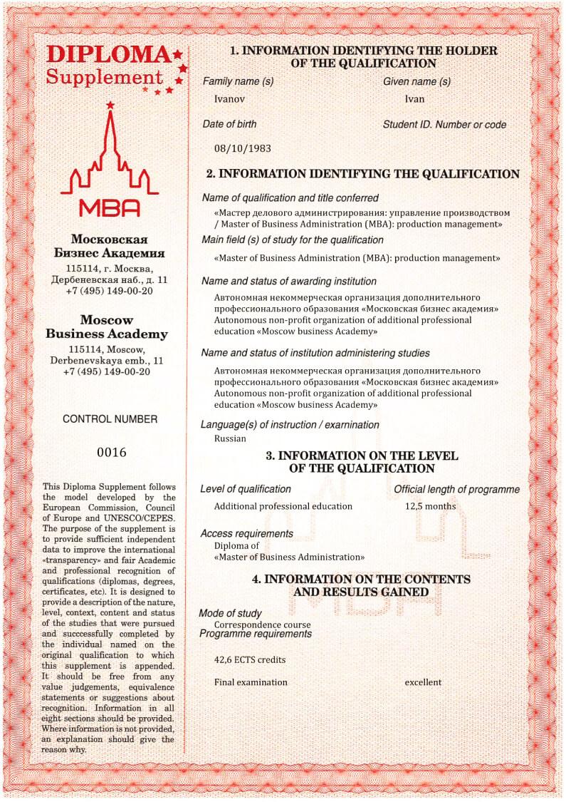 International Diploma Supplement